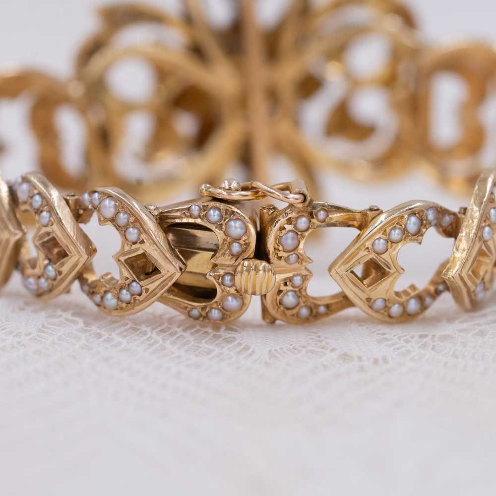 Pearl & Diamond Convertible Bracelet C. 1960 - image 10