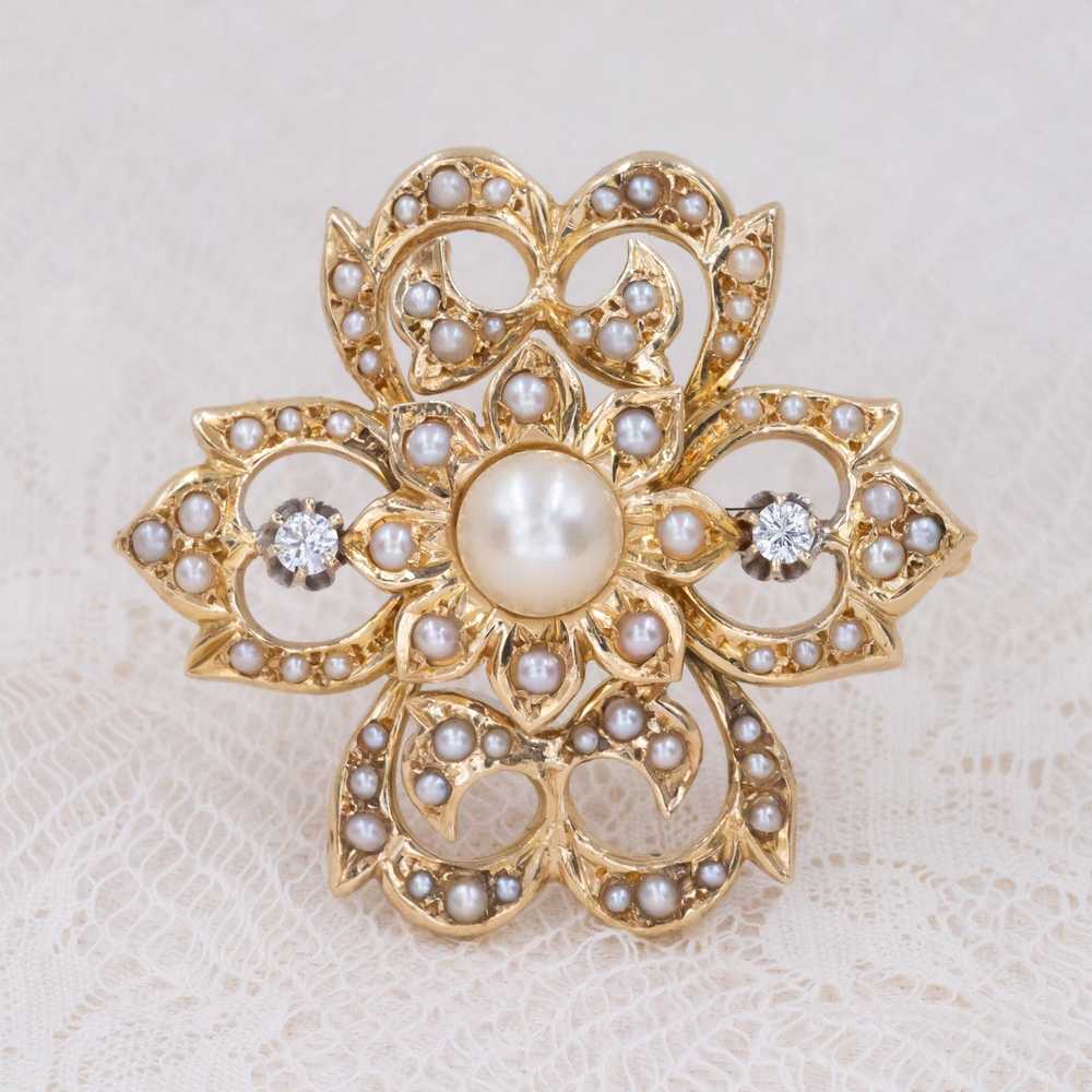 Pearl & Diamond Convertible Bracelet C. 1960 - image 3