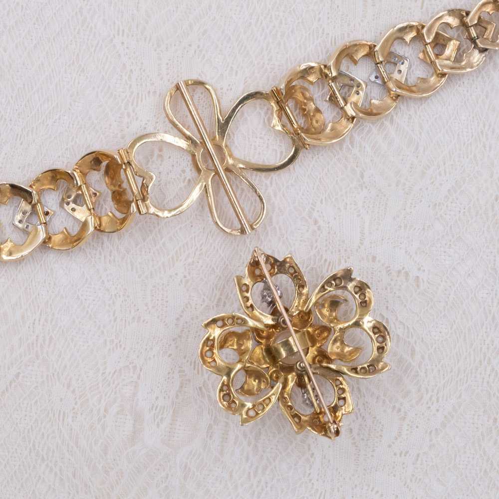 Pearl & Diamond Convertible Bracelet C. 1960 - image 7