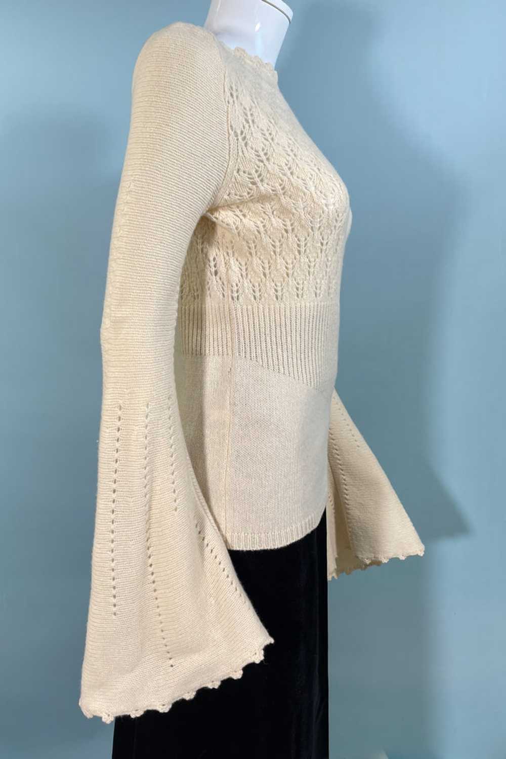 Express Vintage 90s Cream Merino Wool Sweater, Hu… - image 3