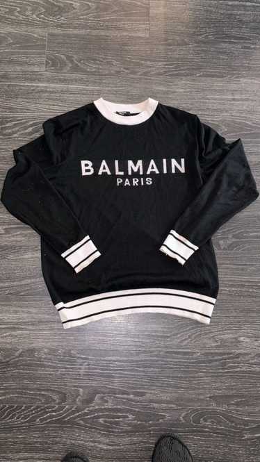 Balmain Black & White Wool Logo Sweater