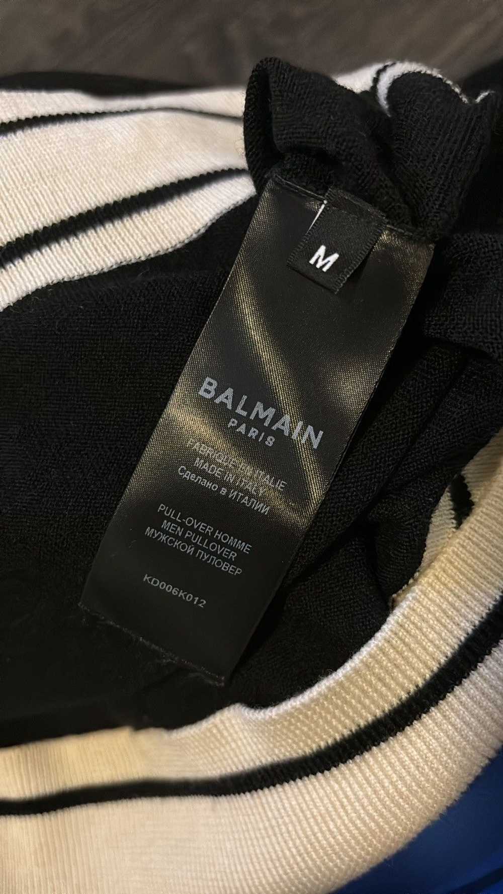 Balmain Black & White Wool Logo Sweater - image 6