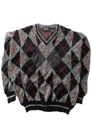 Vintage Impact Gray Argyle Sweater (1980s)