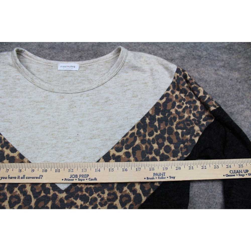 Vintage First Love Sweater Size Large L Leopard A… - image 5