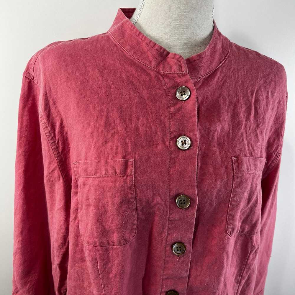 Jill.J J. Jill Linen Button Up Shirt Pink Lightwe… - image 2