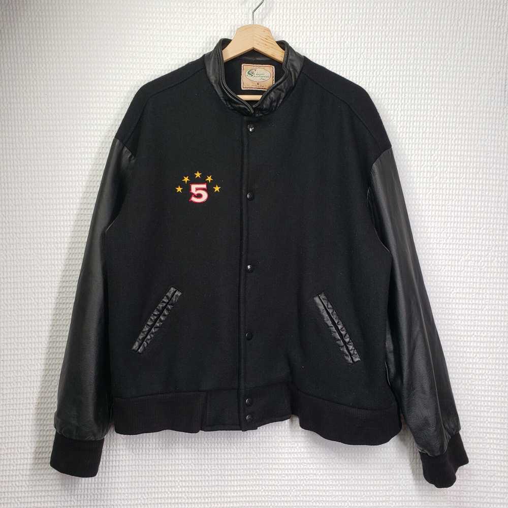 Other Vintage 80s Varsity Jacket Adult Medium Bla… - image 1