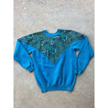 Hanes Vintage Hanes 1980s Butterflies Leaves Teal 