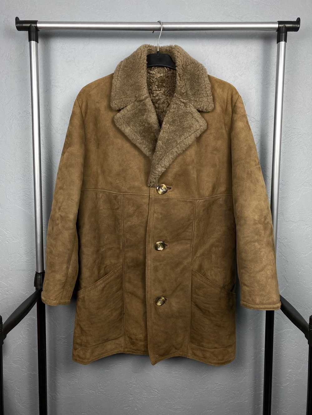 B 3 × Military × Sheepskin Coat Vintage Military … - image 1