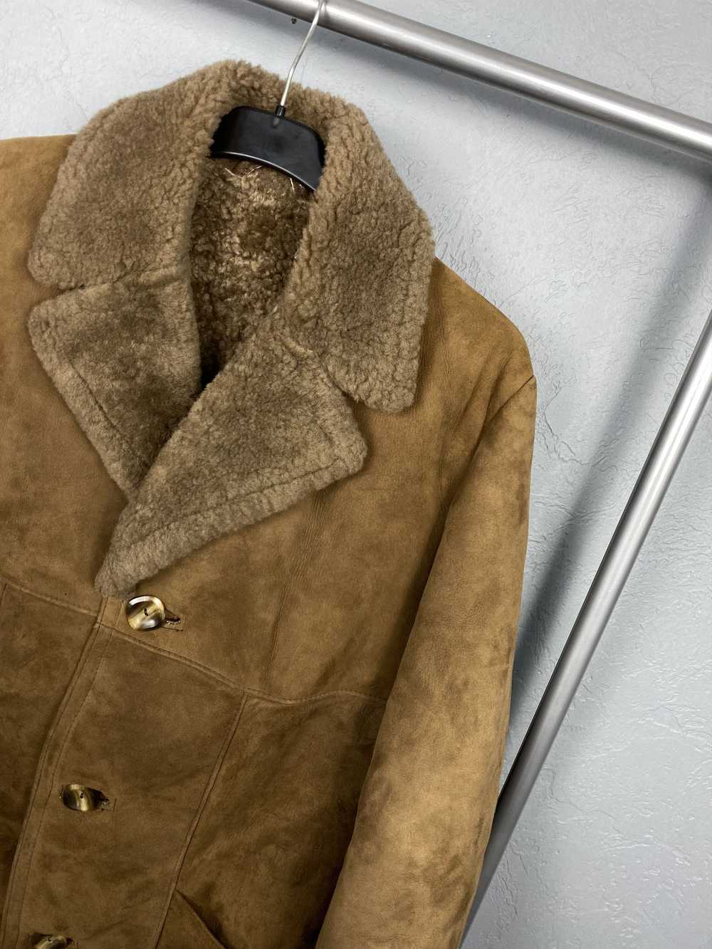 B 3 × Military × Sheepskin Coat Vintage Military … - image 2