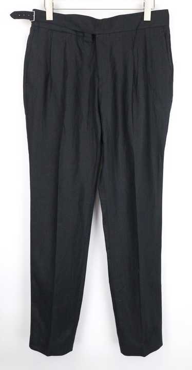 Suitsupply FELINI UK42R Black Linen Pleated Side A