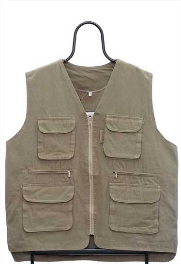 Vintage 90s Khaki Utility Gilet Womens - image 1