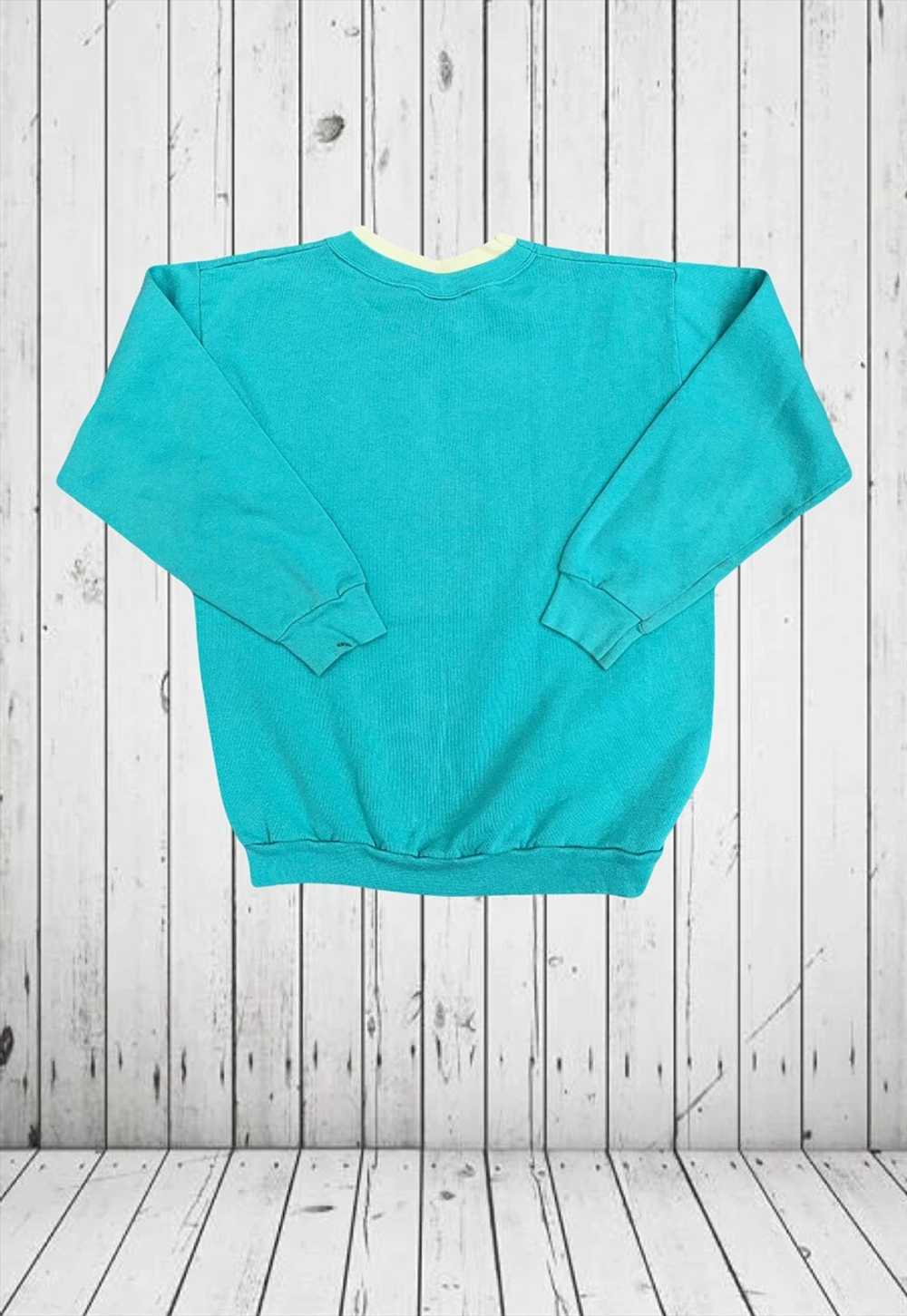 vintage blue cute embroidered teddy bear jumper - image 2