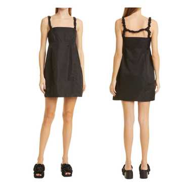 Ganni GANNI Ruched Recycled Satin Sleeveless Mini 