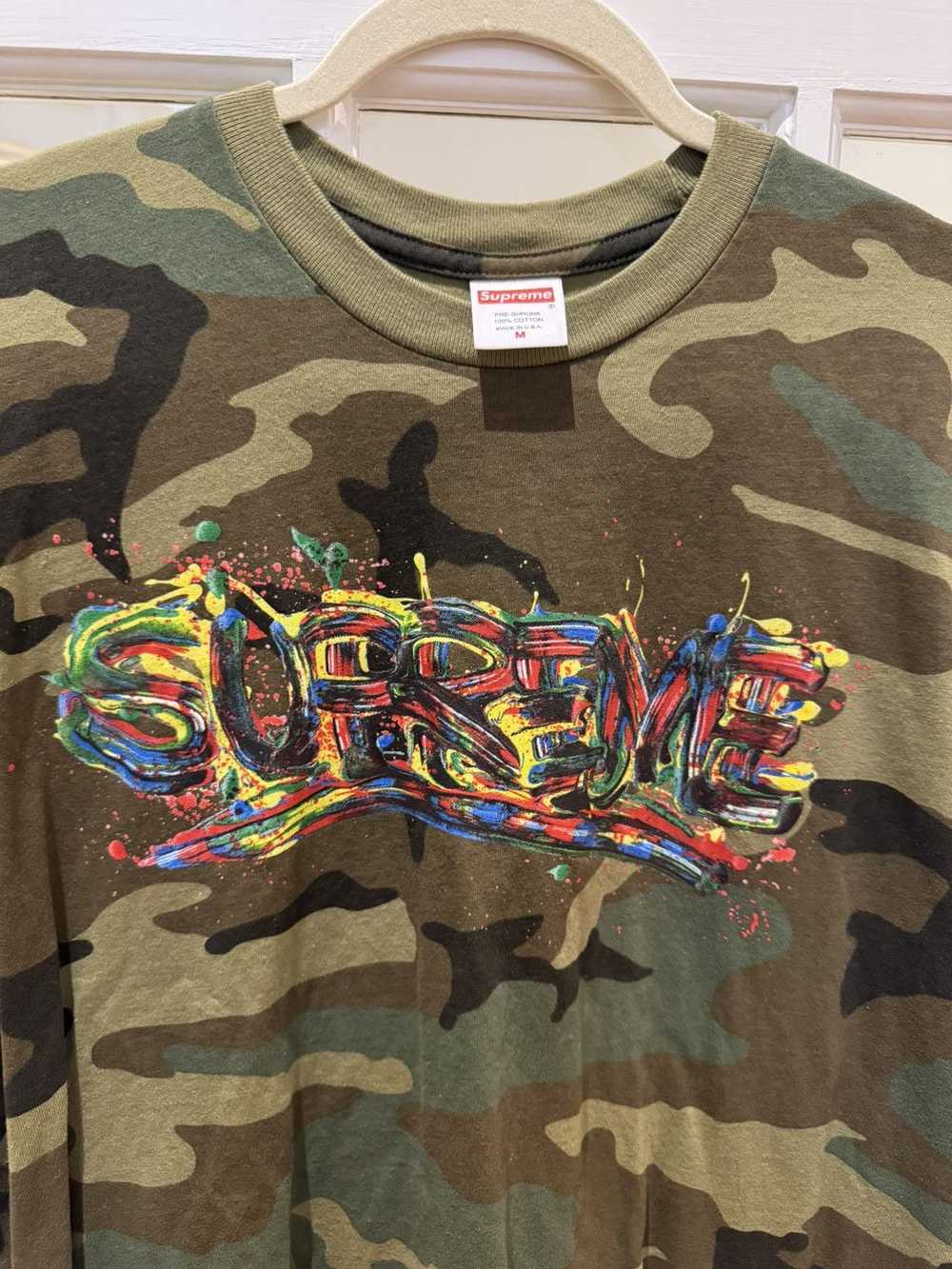 Supreme Supreme Camo T shirt, paint drip logo - image 2