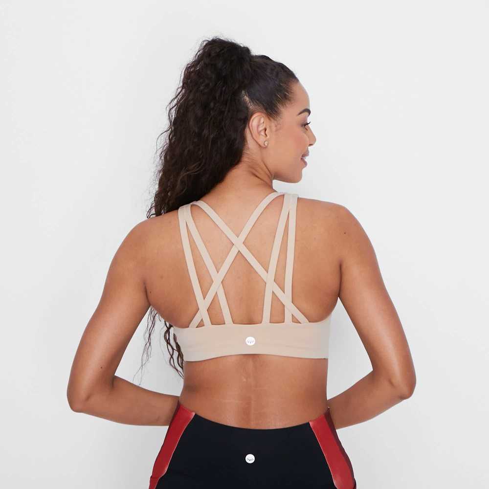 Senita Athletics Strappy Sports Bra - Latte - image 2