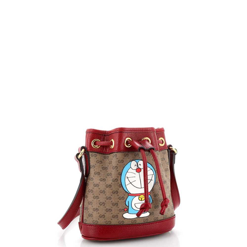 GUCCI Doraemon Bucket Bag Printed Mini GG Coated … - image 2