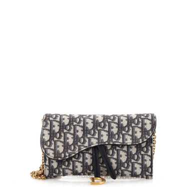 Christian Dior Saddle Chain Wallet Oblique Canvas - image 1