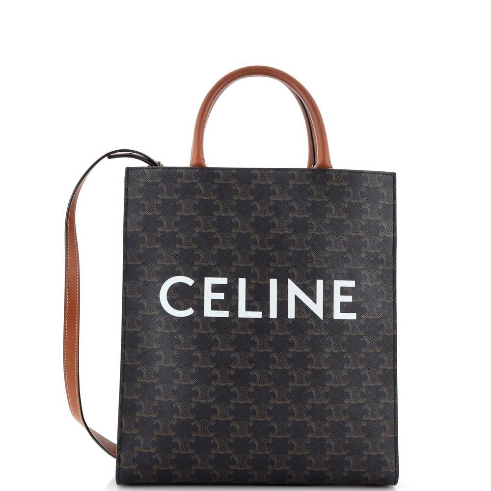 CELINE Vertical Cabas Tote Triomphe Coated Canvas… - image 1