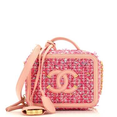 CHANEL Filigree Vanity Case Quilted Tweed Small - image 1