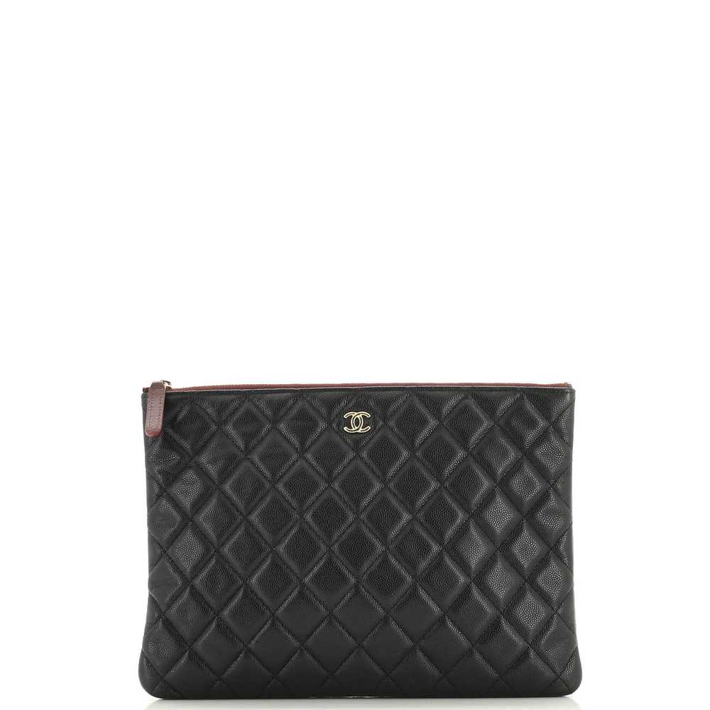 CHANEL O Case Clutch Quilted Caviar Medium - image 1