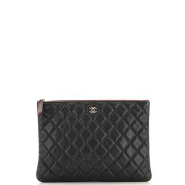 CHANEL O Case Clutch Quilted Caviar Medium - image 1