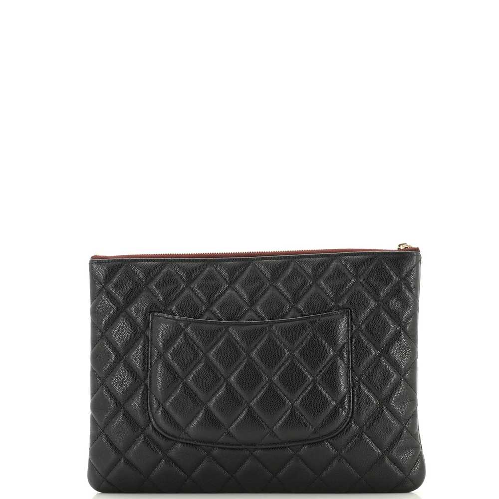 CHANEL O Case Clutch Quilted Caviar Medium - image 3