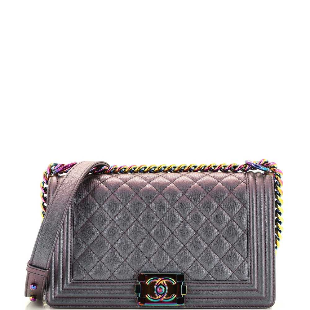 CHANEL Boy Flap Bag Quilted Iridescent Goatskin O… - image 1