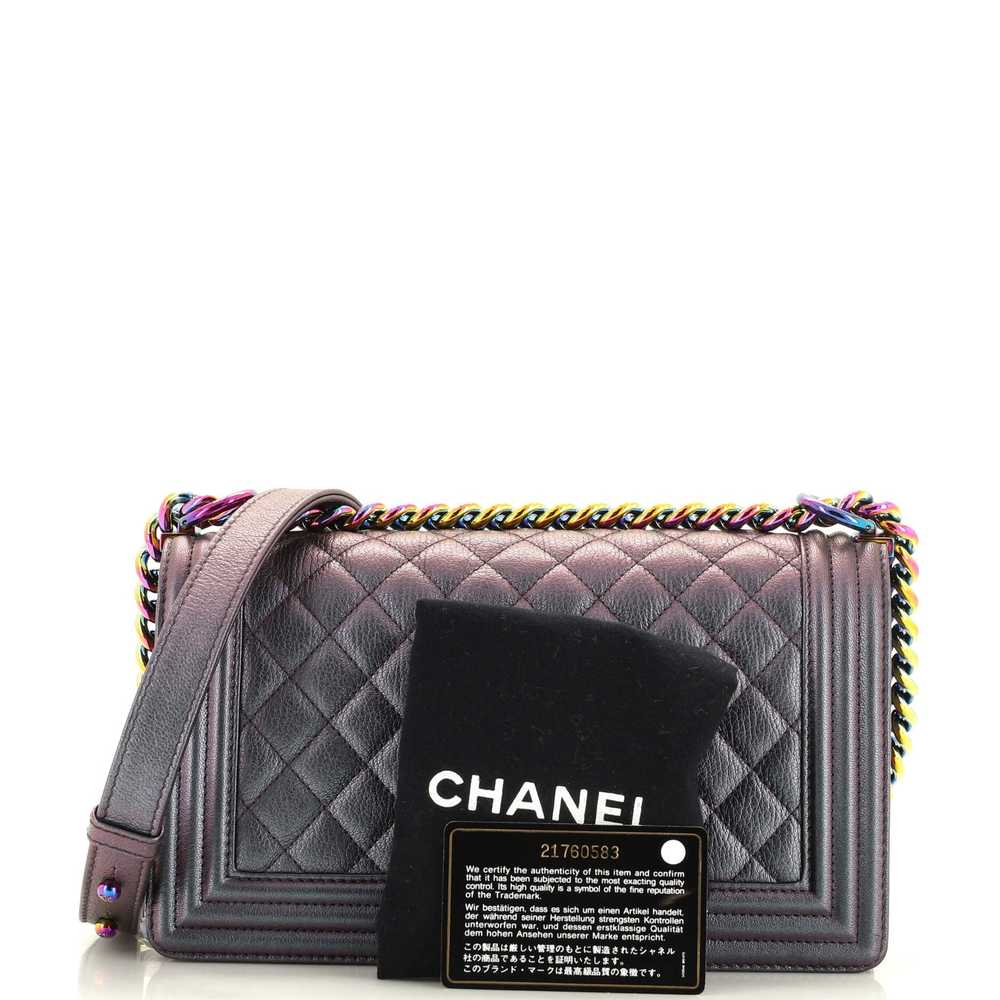 CHANEL Boy Flap Bag Quilted Iridescent Goatskin O… - image 2