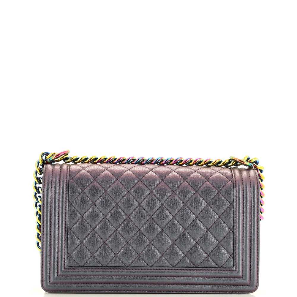 CHANEL Boy Flap Bag Quilted Iridescent Goatskin O… - image 4