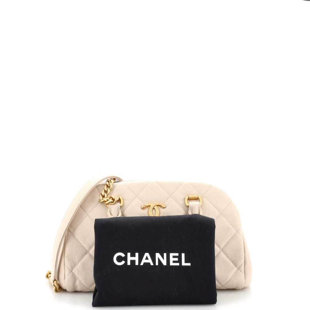 CHANEL CC Chain Compartment Top Handle Bowling Ba… - image 2