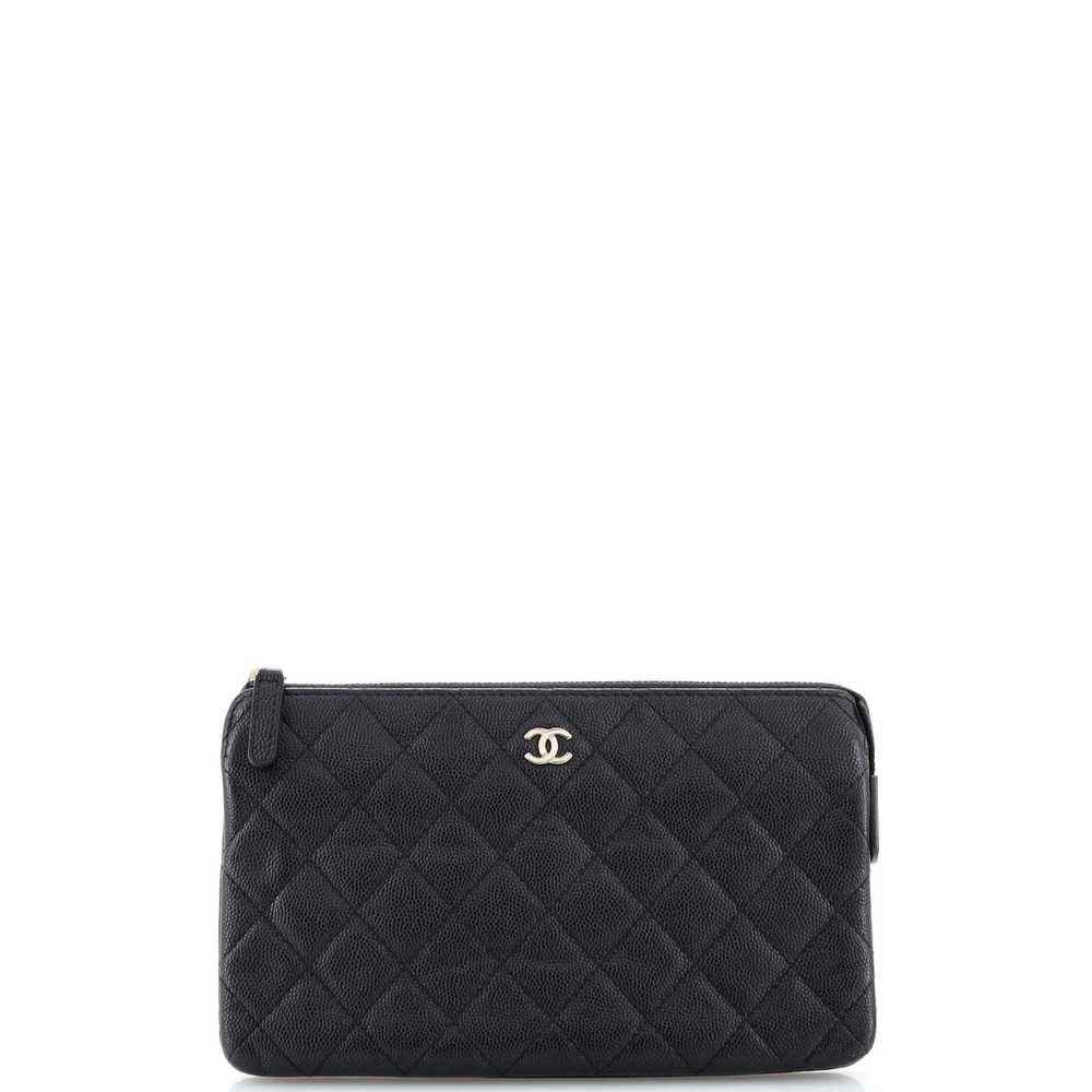 CHANEL Classic Double Pocket Zip Pouch Quilted Ca… - image 1