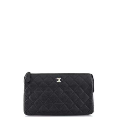 CHANEL Classic Double Pocket Zip Pouch Quilted Ca… - image 1