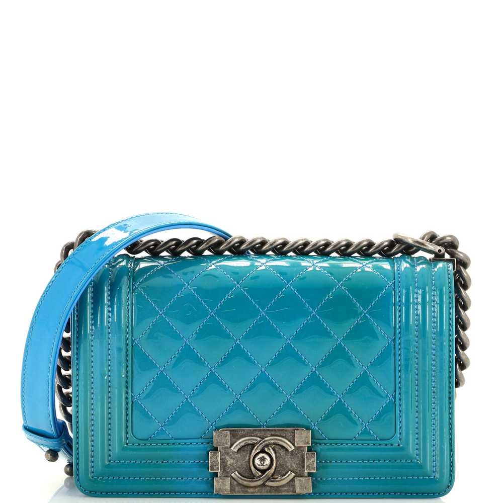 CHANEL Boy Flap Bag Quilted Patent Small - image 1