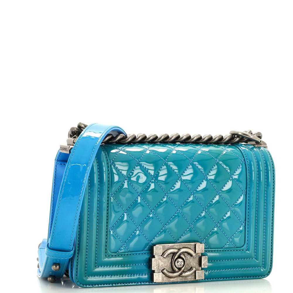 CHANEL Boy Flap Bag Quilted Patent Small - image 2