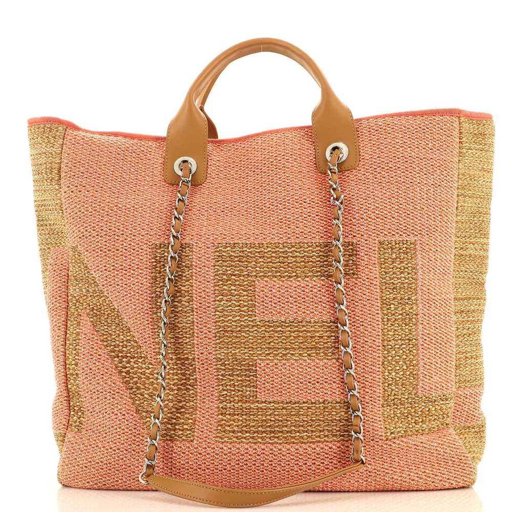 CHANEL Deauville Logo Shopping Tote Printed Mixed… - image 3