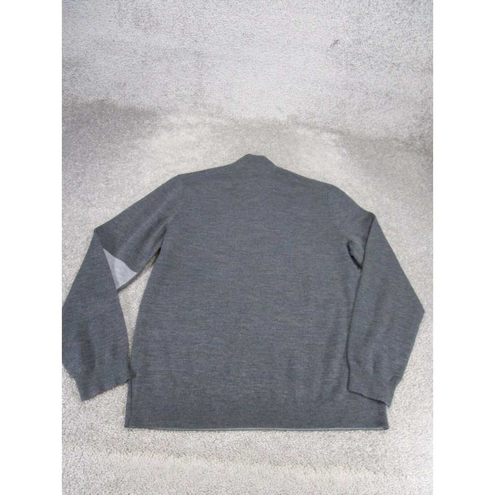 Theory Theory Sweater Mens Large Gray Wool 1/4 Zi… - image 3