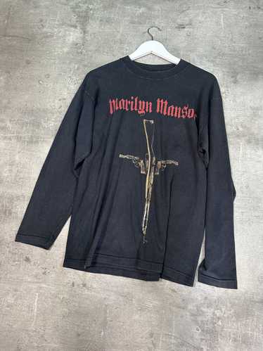 Vintage Marilyn Manson Guns God And Goverment shirt Gem