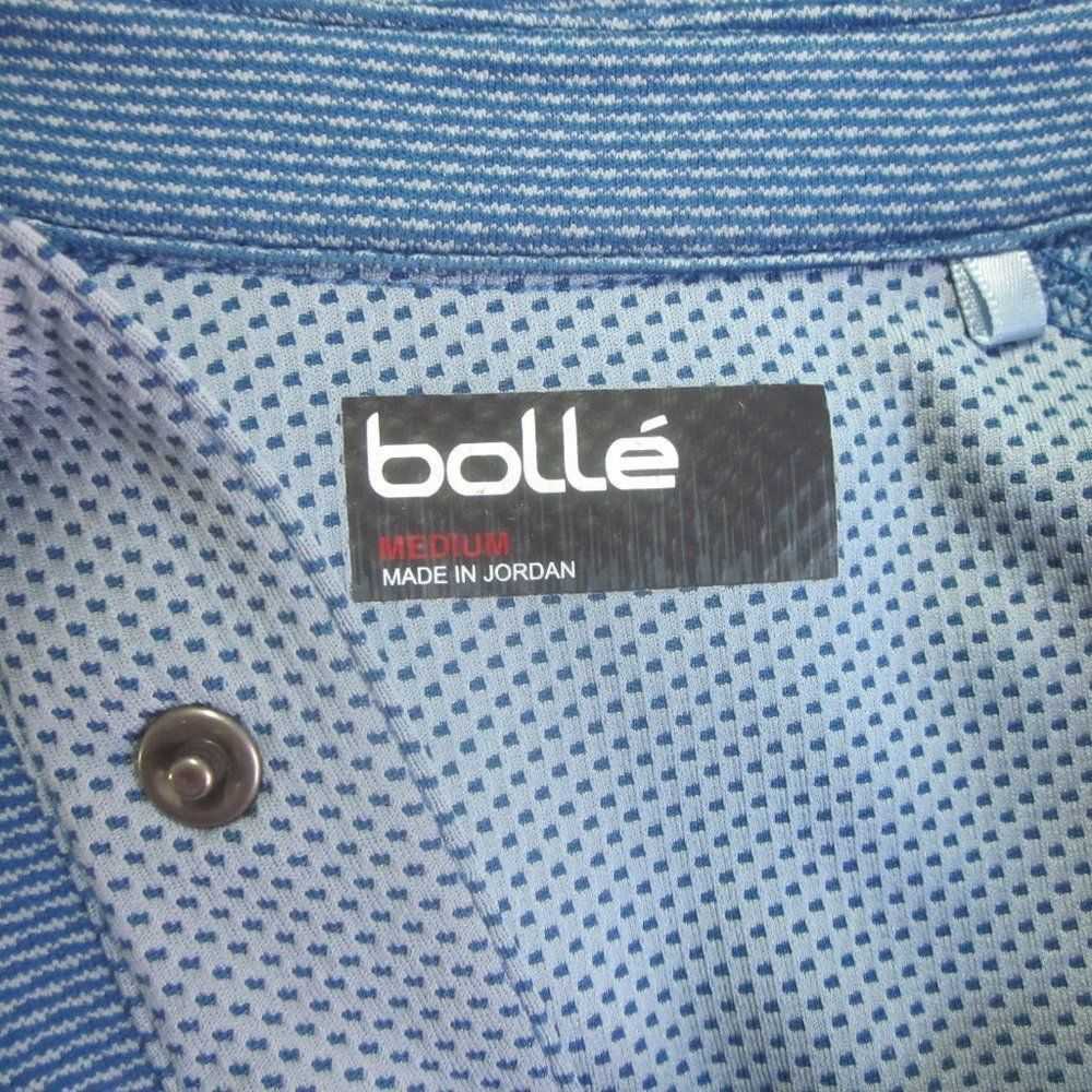 Vintage Bolle Mens Blue Knit Polo Shirt Size M - image 3