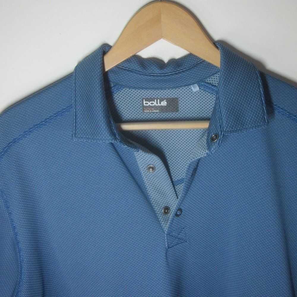 Vintage Bolle Mens Blue Knit Polo Shirt Size M - image 7