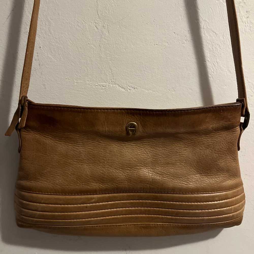 Vintage Etienne Aigner Tan Leather Shoulder Bag P… - image 2