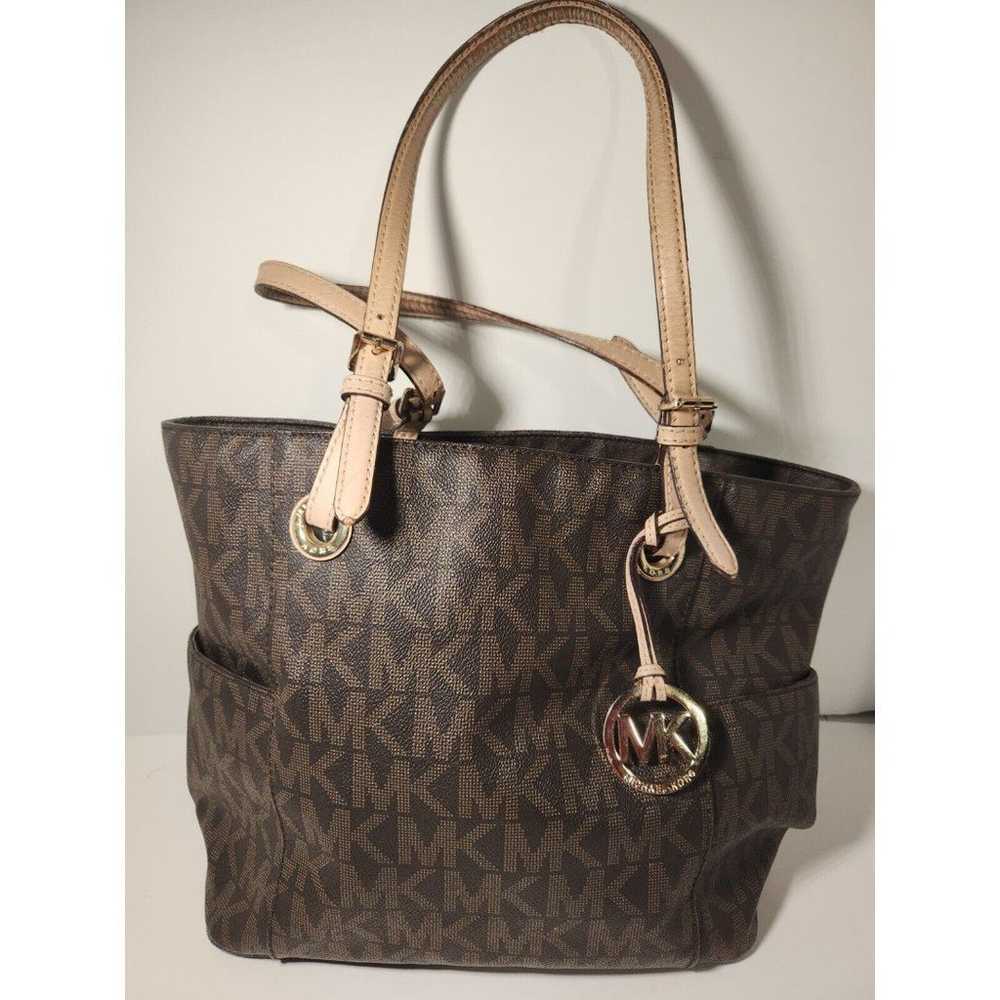 Vintage Michael Kors Y2K Retro Jet Set Brown Logo… - image 2