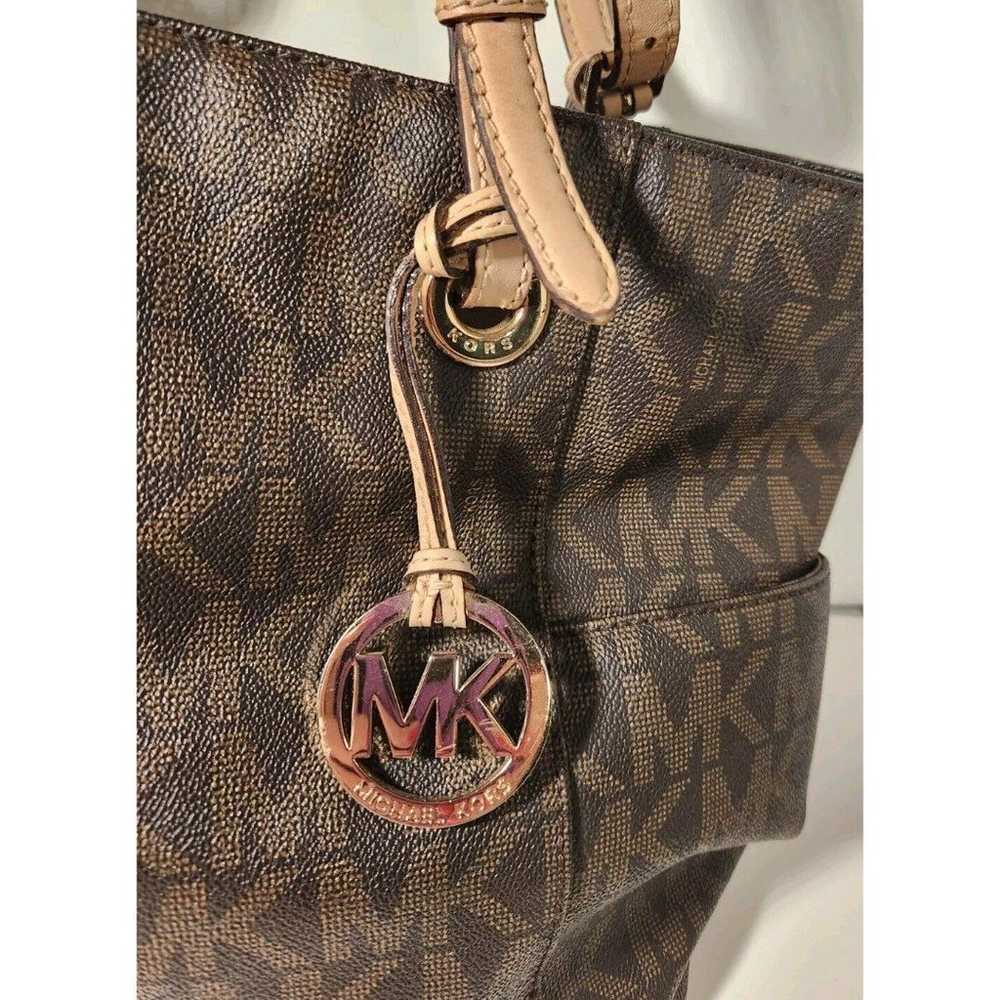 Vintage Michael Kors Y2K Retro Jet Set Brown Logo… - image 4