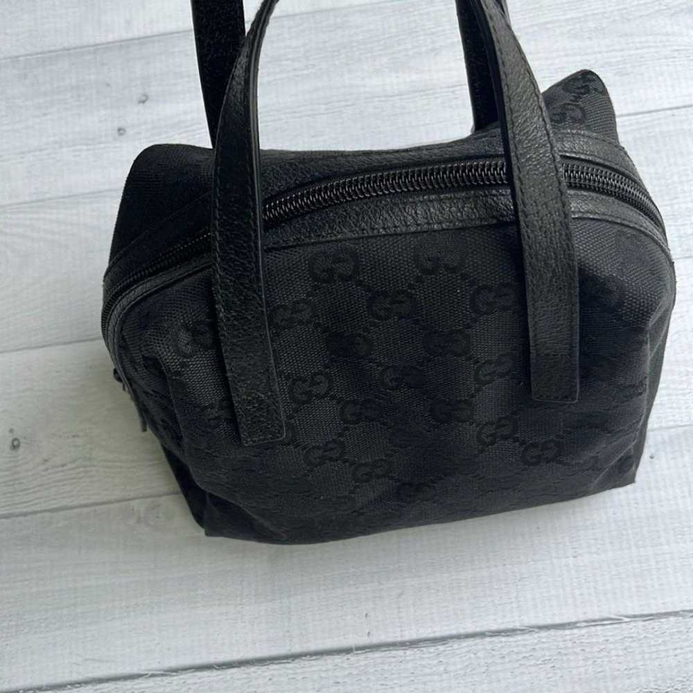 Vintage Mini Gucci GG Logo Top Handle Black Canva… - image 8