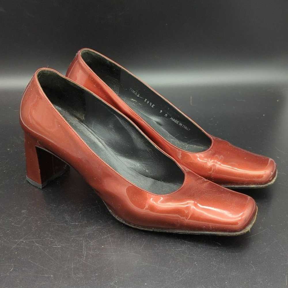 Bally copper patent leather chunky heels square t… - image 1