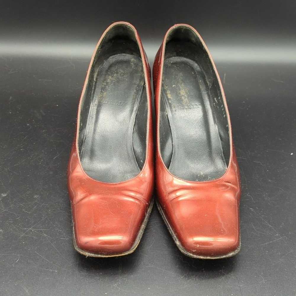 Bally copper patent leather chunky heels square t… - image 2