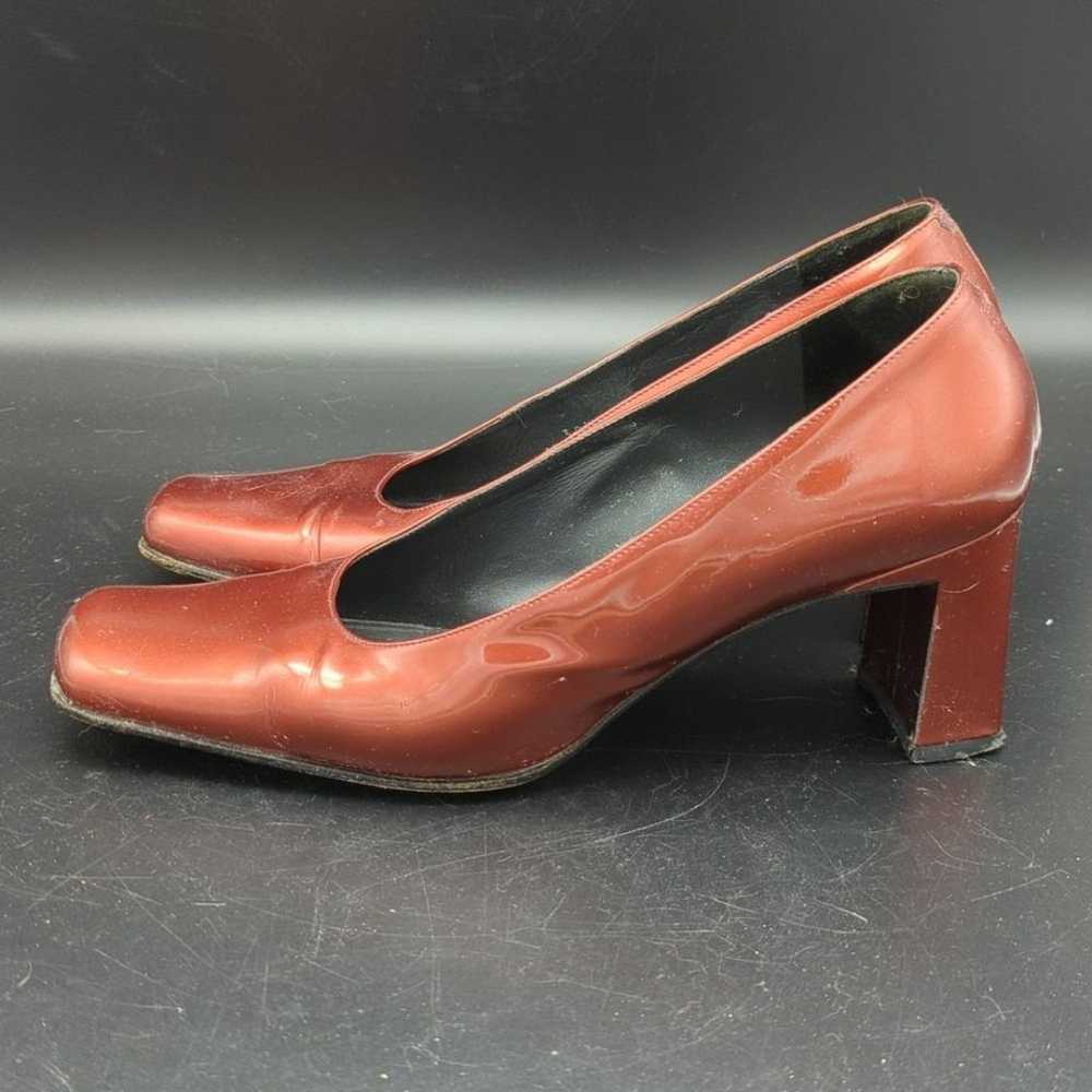 Bally copper patent leather chunky heels square t… - image 4