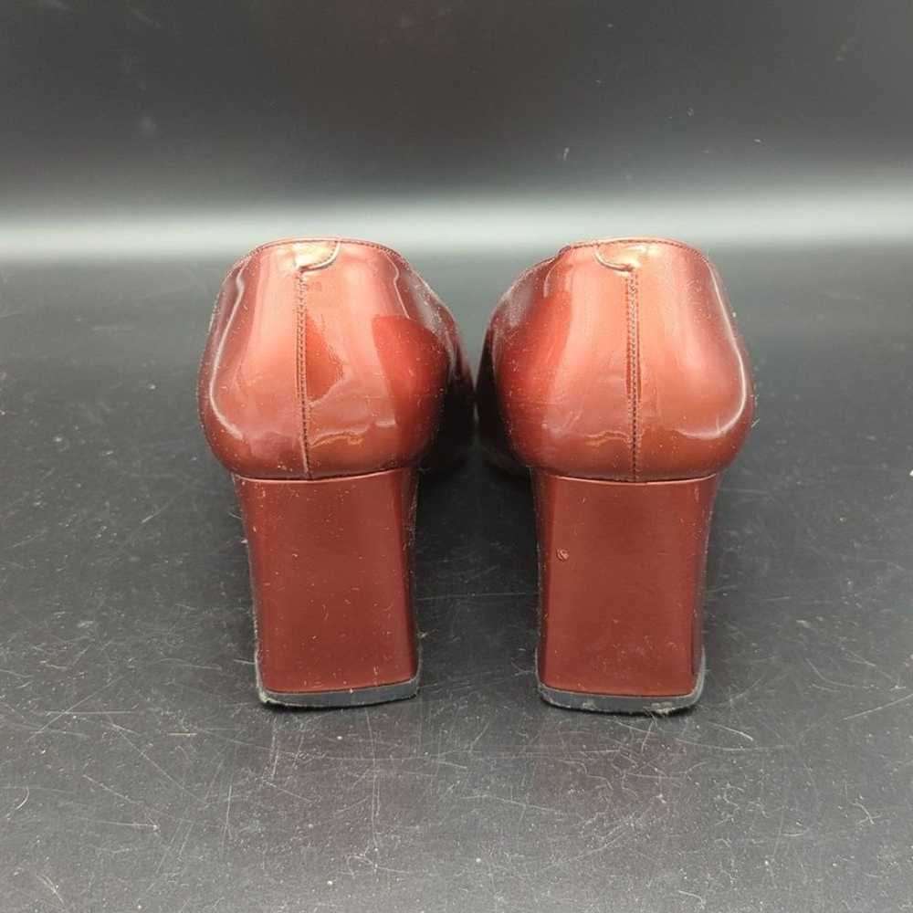 Bally copper patent leather chunky heels square t… - image 5