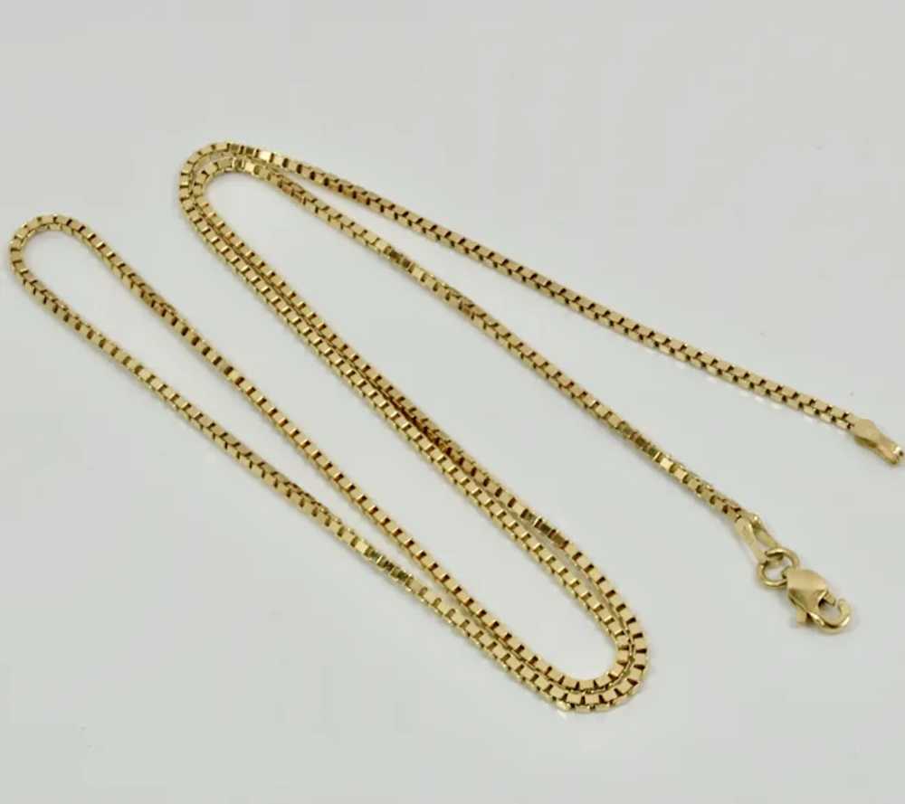 20 Inch Solid Box Chain in 14k Yellow Gold - image 5