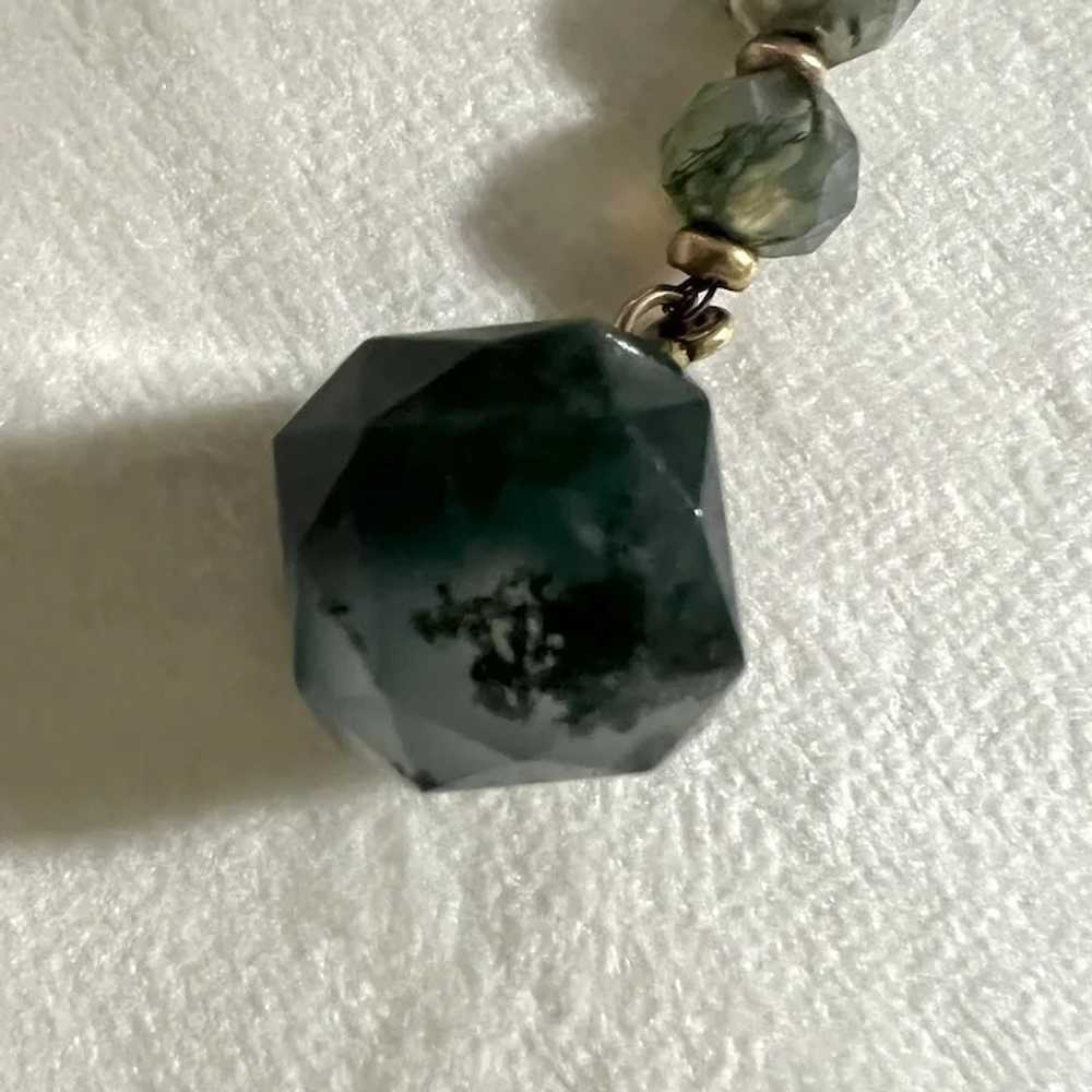 Victorian Faceted Moss Agate Watch Fob Pendent in… - image 2