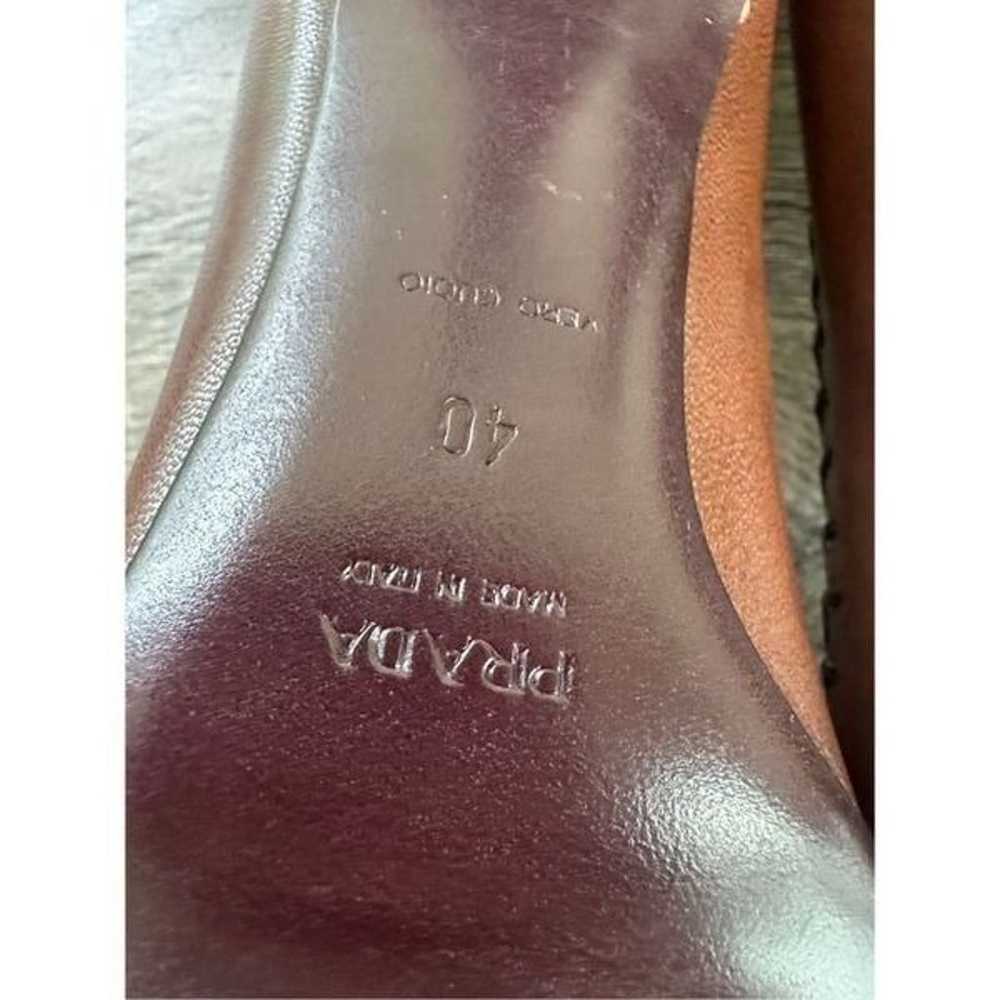 Vintage Y2K Prada Capretto Fume Cotto Brown Embro… - image 10